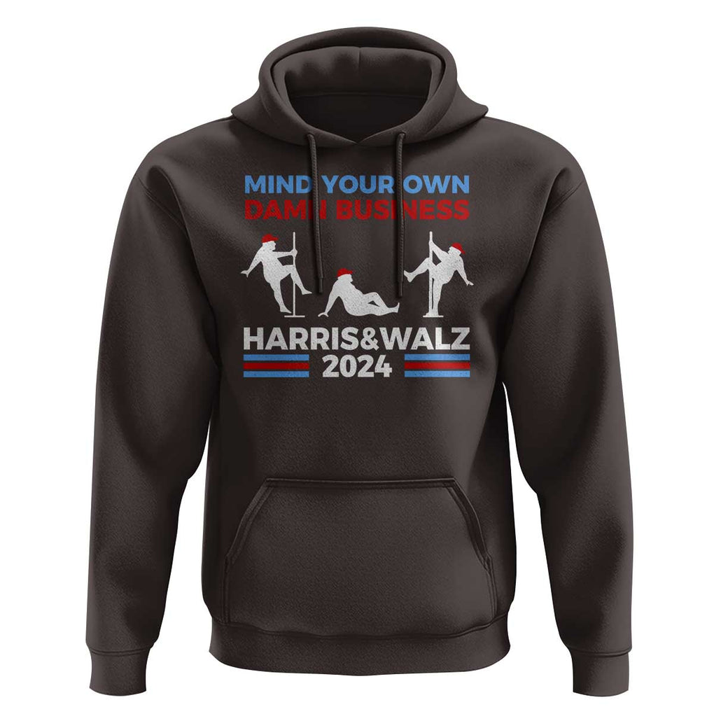 Funny Mind Ya Business Harris Walz 2024 Hoodie TS09 Dark Chocolate Print Your Wear