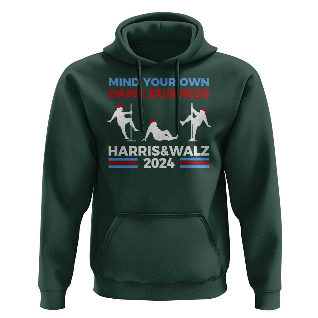 Funny Mind Ya Business Harris Walz 2024 Hoodie TS09 Dark Forest Green Print Your Wear