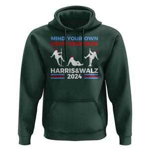 Funny Mind Ya Business Harris Walz 2024 Hoodie TS09 Dark Forest Green Print Your Wear