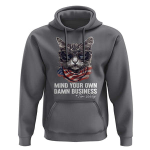Mind Your Own Damn Business Harris Walz 2024 Hoodie America Cool Cat Kamala Supporter TS09 Charcoal Print Your Wear