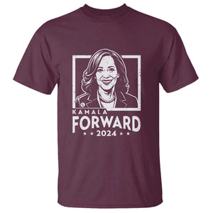 Kamala Forward 2024 T Shirt Harris Support Madam President TS09 Maroon Print Your Wear