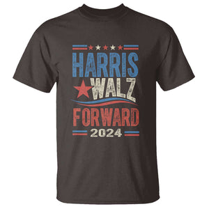 Harris Walz 2024 Forward T Shirt Kamala Tim Waltz US President Election TS09 Dark Chocolate Print Your Wear