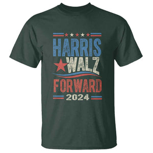 Harris Walz 2024 Forward T Shirt Kamala Tim Waltz US President Election TS09 Dark Forest Green Print Your Wear