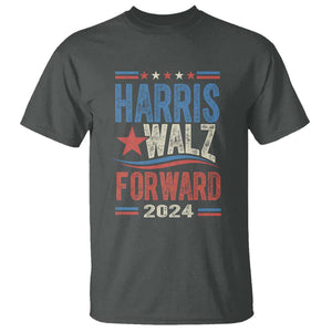 Harris Walz 2024 Forward T Shirt Kamala Tim Waltz US President Election TS09 Dark Heather Print Your Wear