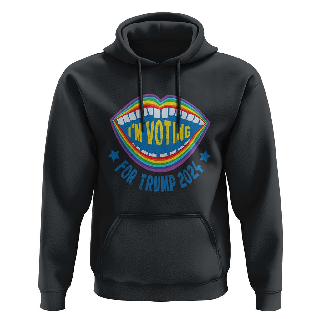Trump 2024 Hoodie I'm Voting For Trump LGBT Rights Rainbow TS09 Black Print Your Wear