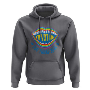 Trump 2024 Hoodie I'm Voting For Trump LGBT Rights Rainbow TS09 Charcoal Print Your Wear