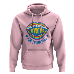 Trump 2024 Hoodie I'm Voting For Trump LGBT Rights Rainbow TS09 Light Pink Print Your Wear