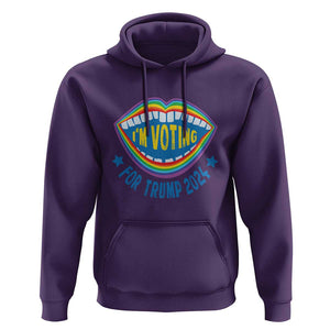 Trump 2024 Hoodie I'm Voting For Trump LGBT Rights Rainbow TS09 Purple Print Your Wear