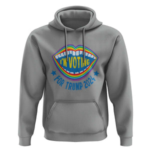 Trump 2024 Hoodie I'm Voting For Trump LGBT Rights Rainbow TS09 Sport Gray Print Your Wear