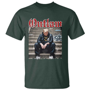 Funny Trump Outlaw 2024 T Shirt TS09 Dark Forest Green Print Your Wear