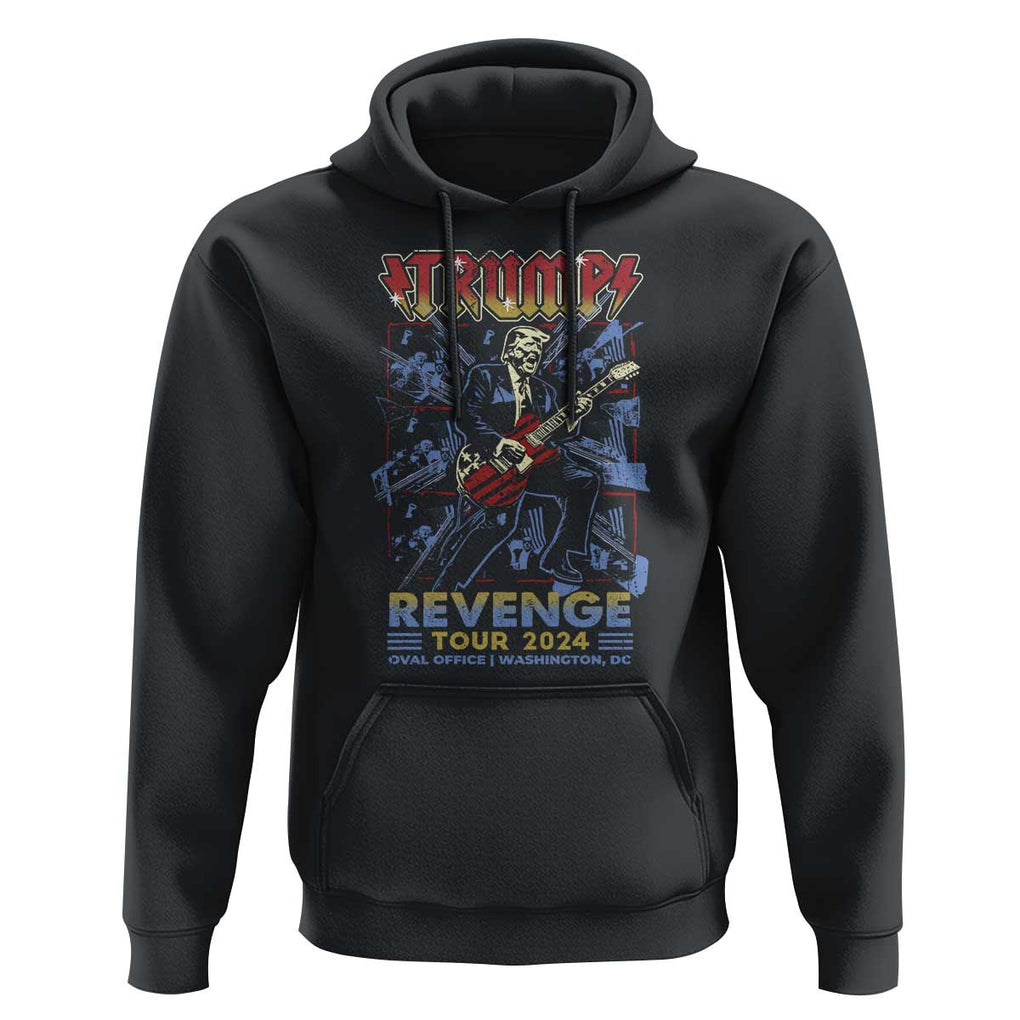 Trump Revenge Tour 2024 Hoodie Funny Trump Rocking Electric Guitar US President TS09 Black Print Your Wear