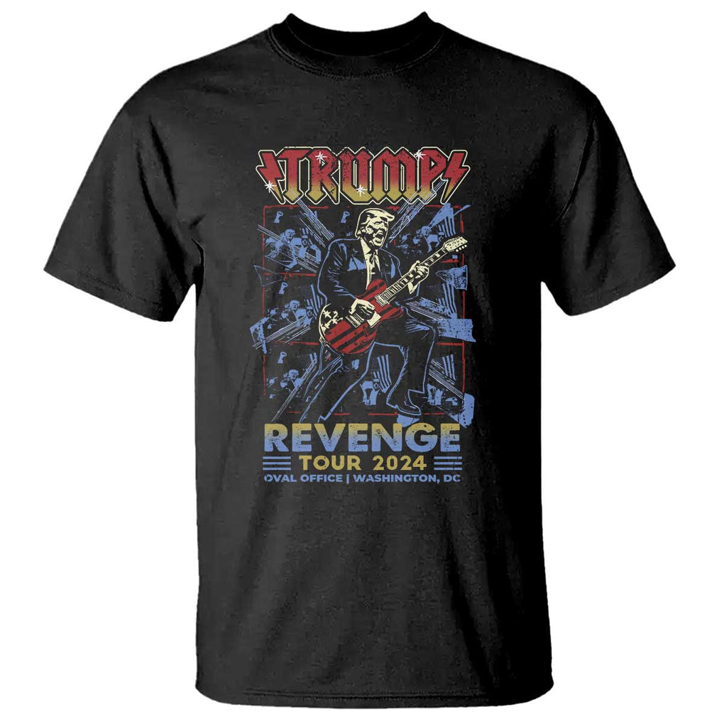 Trump Revenge Tour 2024 T Shirt Funny Trump Rocking Electric Guitar US President TS09 Black Print Your Wear