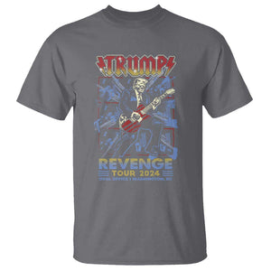 Trump Revenge Tour 2024 T Shirt Funny Trump Rocking Electric Guitar US President TS09 Charcoal Print Your Wear