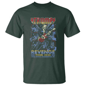 Trump Revenge Tour 2024 T Shirt Funny Trump Rocking Electric Guitar US President TS09 Dark Forest Green Print Your Wear