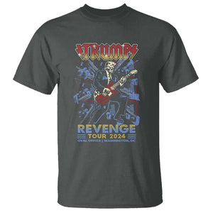 Trump Revenge Tour 2024 T Shirt Funny Trump Rocking Electric Guitar US President TS09 Dark Heather Print Your Wear
