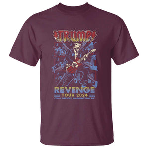 Trump Revenge Tour 2024 T Shirt Funny Trump Rocking Electric Guitar US President TS09 Maroon Print Your Wear