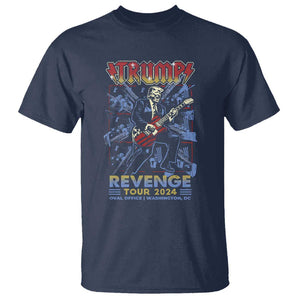 Trump Revenge Tour 2024 T Shirt Funny Trump Rocking Electric Guitar US President TS09 Navy Print Your Wear