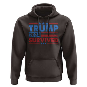Trump Survived 2024 Hoodie God Save The President TS09 Dark Chocolate Print Your Wear