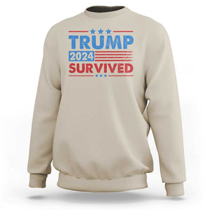 Trump Survived 2024 Sweatshirt God Save The President TS09 Sand Print Your Wear