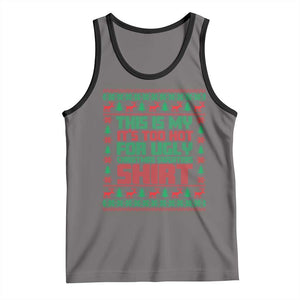 Funny Christmas Tank Top Too Hot For Ugly Sweaters TS09 Deep Heather Black Print Your Wear