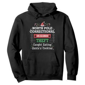 Funny Christmas Family Matching Hoodie North Pole Correctional Theft TS09 Black Print Your Wear