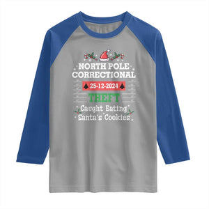 Funny Christmas Family Matching Raglan Shirt North Pole Correctional Theft TS09 Sport Gray Royal Print Your Wear