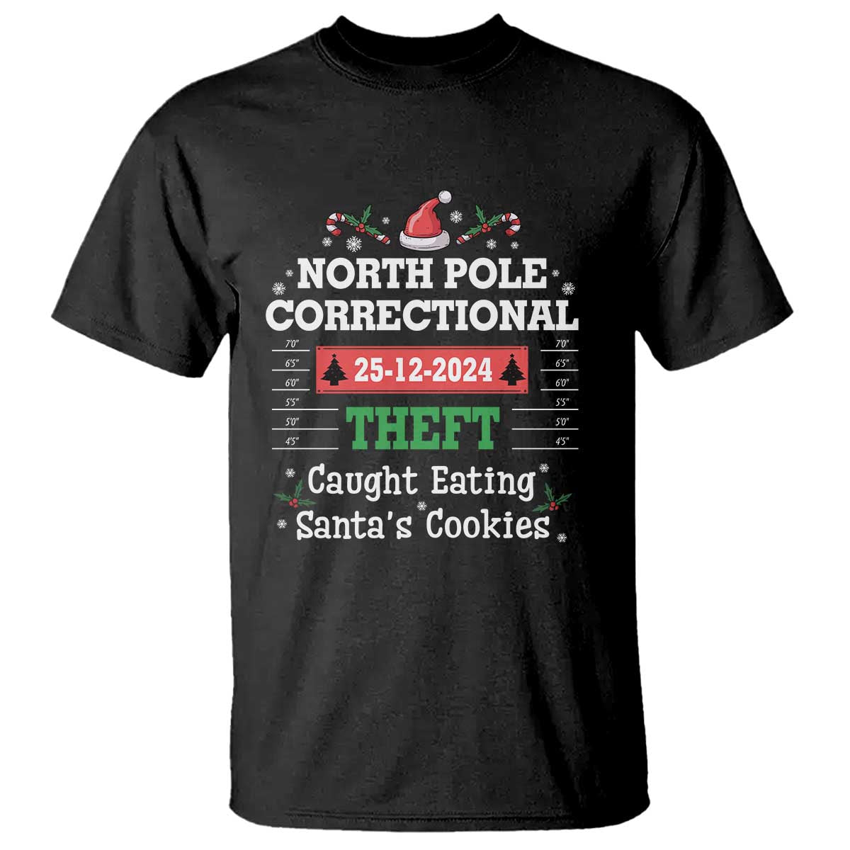 Funny Christmas Family Matching T Shirt North Pole Correctional Theft TS09 Black Print Your Wear