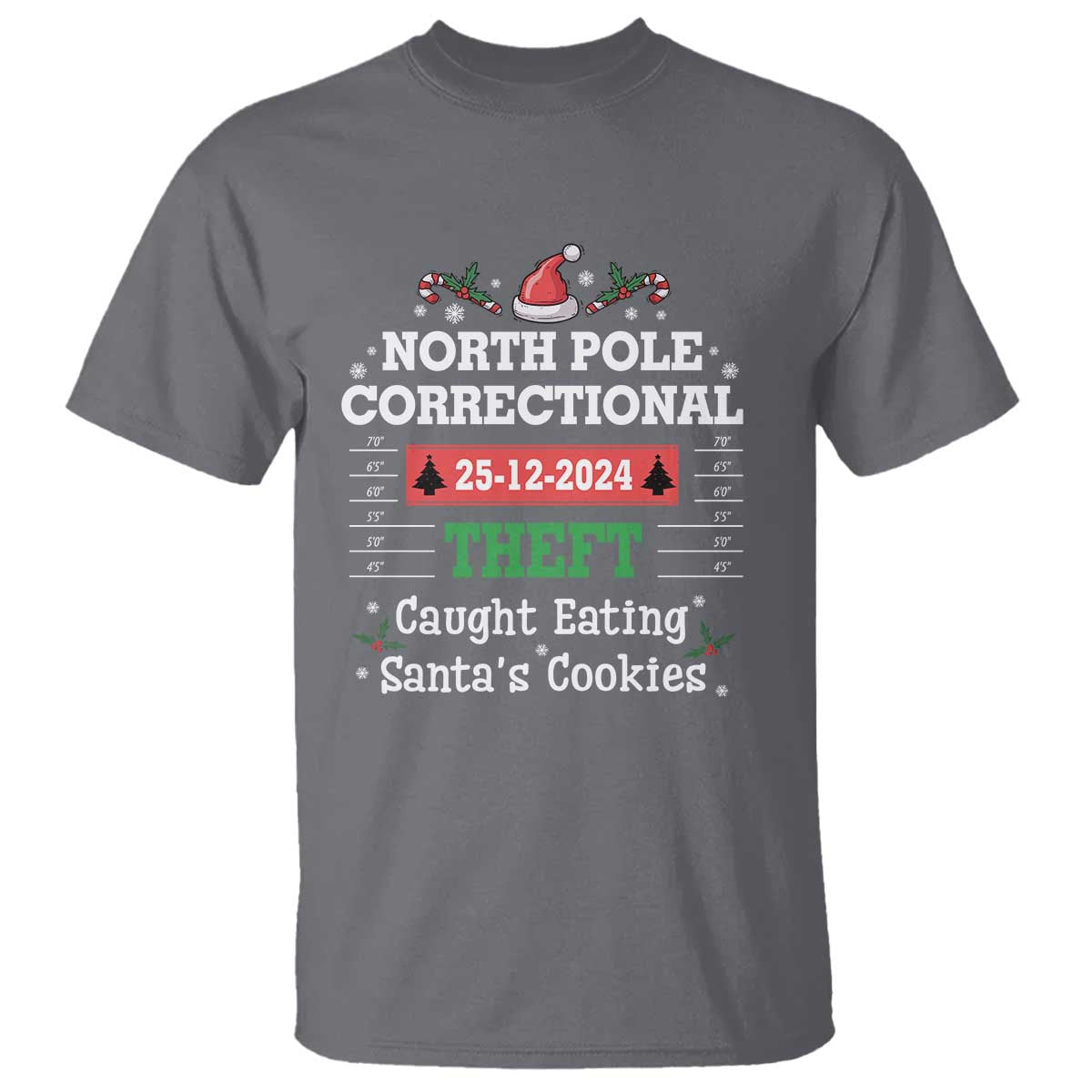 Funny Christmas Family Matching T Shirt North Pole Correctional Theft TS09 Charcoal Print Your Wear