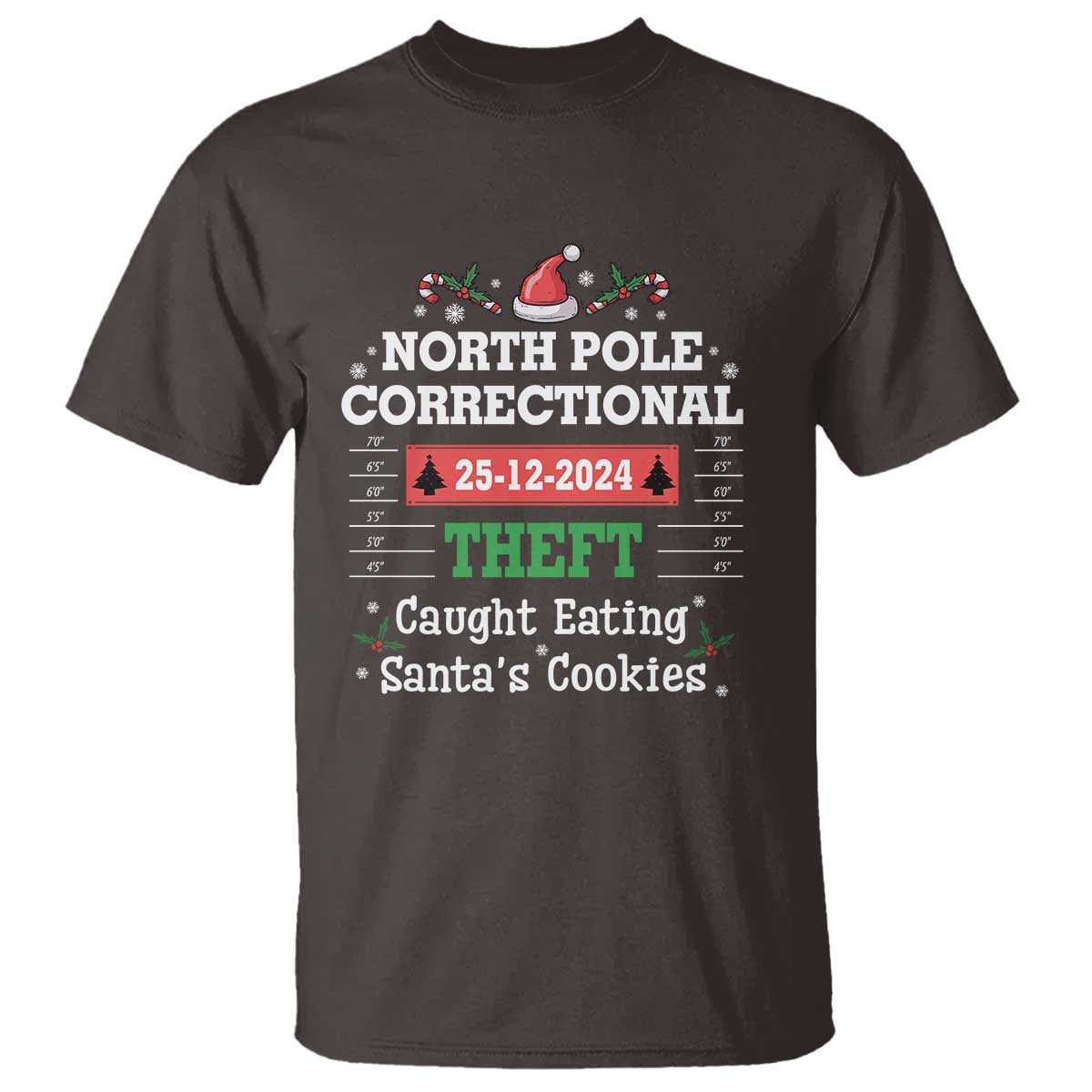 Funny Christmas Family Matching T Shirt North Pole Correctional Theft TS09 Dark Chocolate Print Your Wear