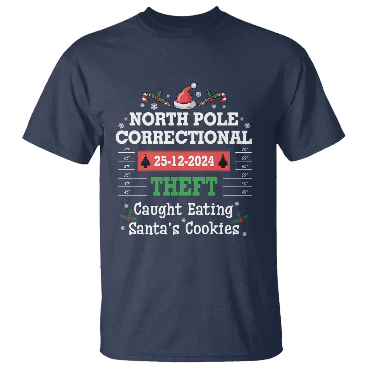 Funny Christmas Family Matching T Shirt North Pole Correctional Theft TS09 Navy Print Your Wear
