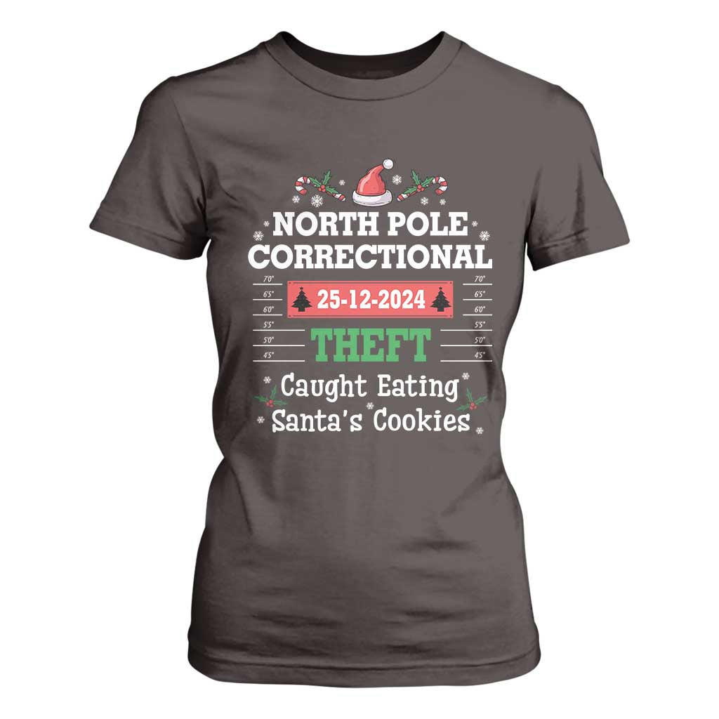Funny Christmas Family Matching T Shirt For Women North Pole Correctional Theft TS09 Dark Chocolate Print Your Wear