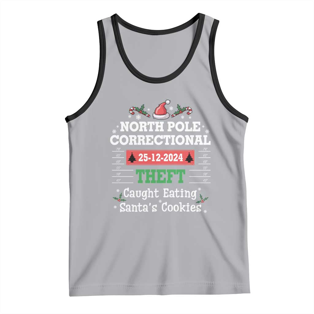Funny Christmas Family Matching Tank Top North Pole Correctional Theft TS09 Athletic Heather Black Print Your Wear