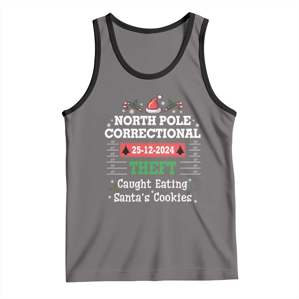 Funny Christmas Family Matching Tank Top North Pole Correctional Theft TS09 Deep Heather Black Print Your Wear