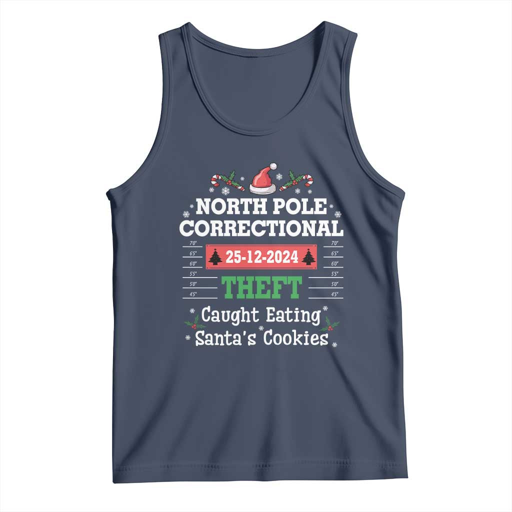 Funny Christmas Family Matching Tank Top North Pole Correctional Theft TS09 Navy Print Your Wear