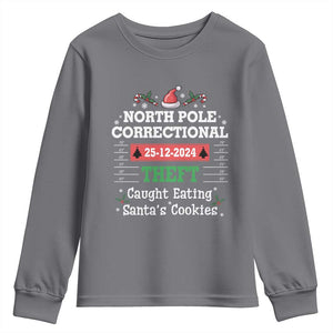 Funny Christmas Family Matching Youth Sweatshirt North Pole Correctional Theft TS09 Charcoal Print Your Wear