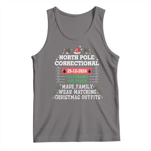 Funny Christmas Family Matching Tank Top North Pole Correctional Disturbing The Peace TS09 Deep Heather Print Your Wear