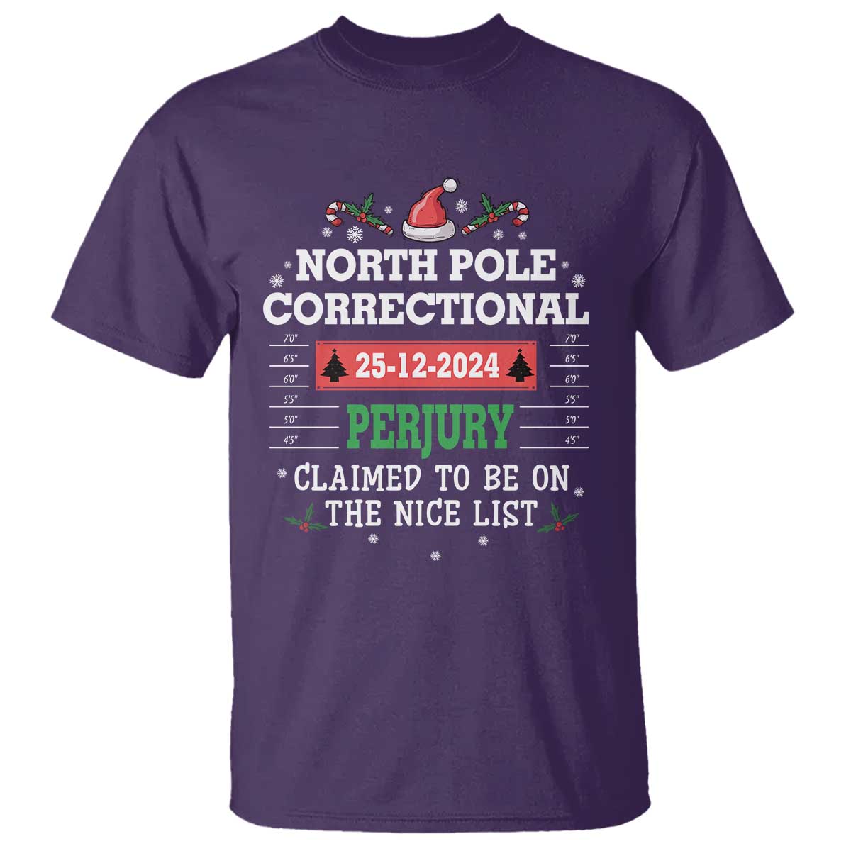 Funny Christmas Family Matching T Shirt North Pole Correctional Perjury TS09 Purple Print Your Wear