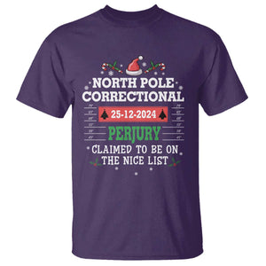 Funny Christmas Family Matching T Shirt North Pole Correctional Perjury TS09 Purple Print Your Wear