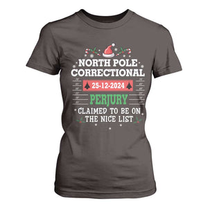 Funny Christmas Family Matching T Shirt For Women North Pole Correctional Perjury TS09 Dark Chocolate Print Your Wear