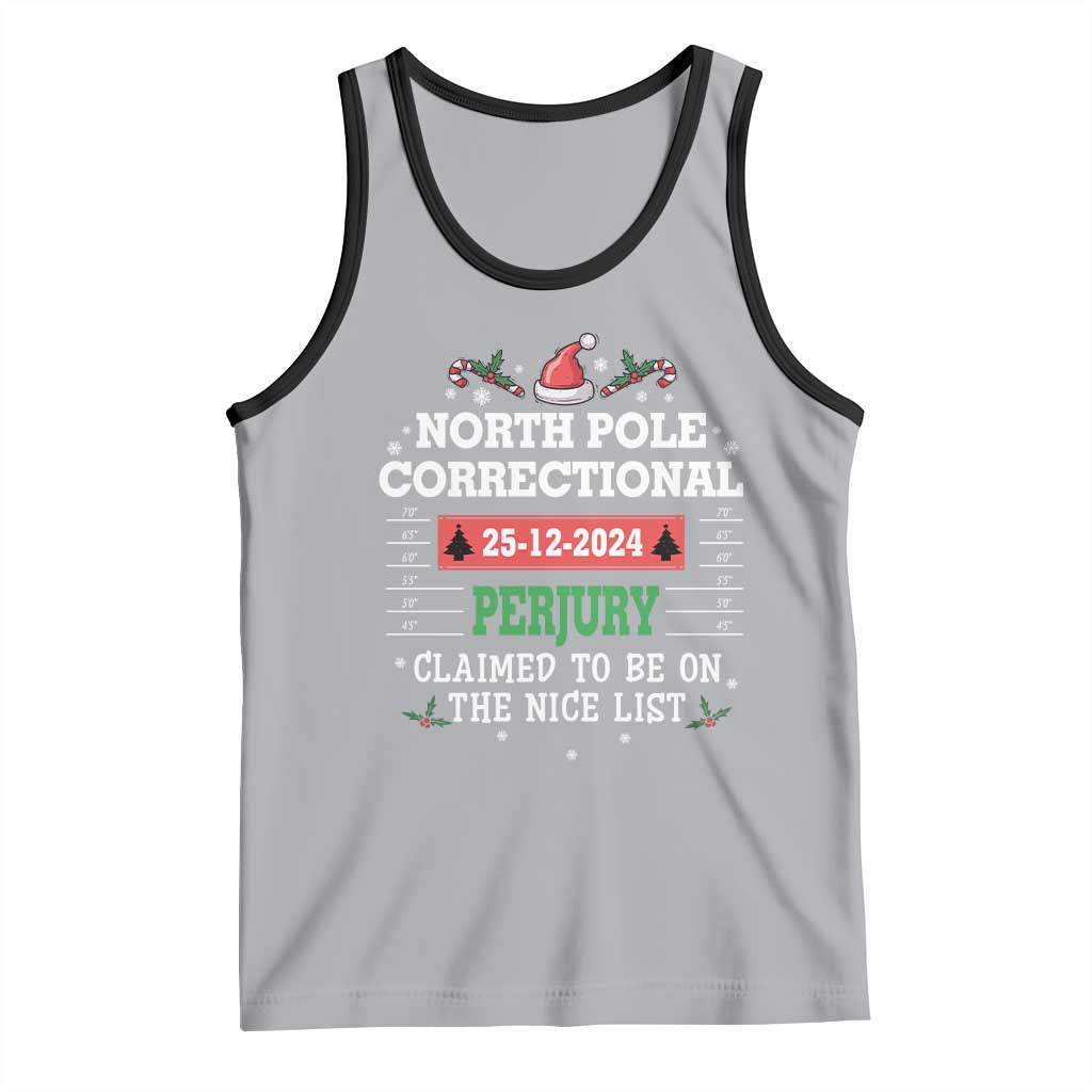 Funny Christmas Family Matching Tank Top North Pole Correctional Perjury TS09 Athletic Heather Black Print Your Wear