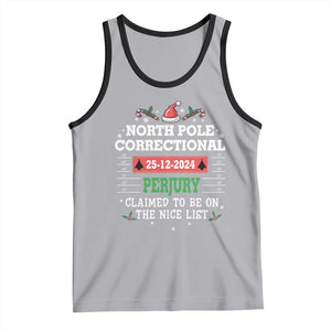 Funny Christmas Family Matching Tank Top North Pole Correctional Perjury TS09 Athletic Heather Black Print Your Wear