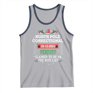Funny Christmas Family Matching Tank Top North Pole Correctional Perjury TS09 Athletic Heather Navy Print Your Wear
