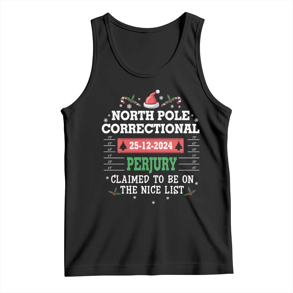 Funny Christmas Family Matching Tank Top North Pole Correctional Perjury TS09 Black Print Your Wear