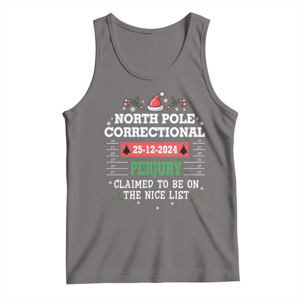 Funny Christmas Family Matching Tank Top North Pole Correctional Perjury TS09 Deep Heather Print Your Wear