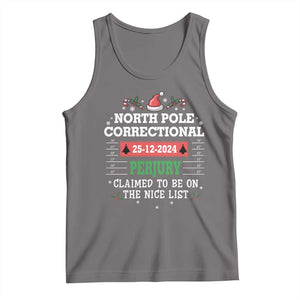 Funny Christmas Family Matching Tank Top North Pole Correctional Perjury TS09 Deep Heather Print Your Wear