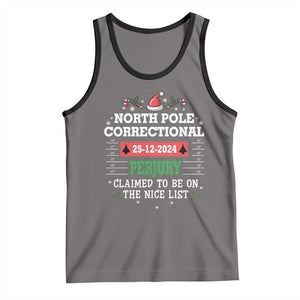 Funny Christmas Family Matching Tank Top North Pole Correctional Perjury TS09 Deep Heather Black Print Your Wear