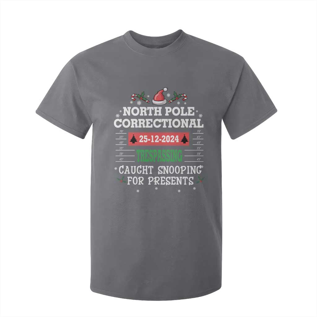 Funny Christmas Family Matching T Shirt For Kid North Pole Correctional Trespassing TS09 Charcoal Print Your Wear