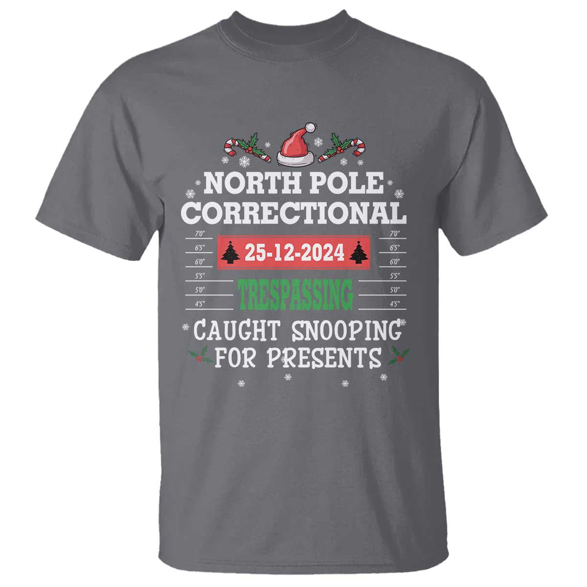 Funny Christmas Family Matching T Shirt North Pole Correctional Trespassing TS09 Charcoal Print Your Wear