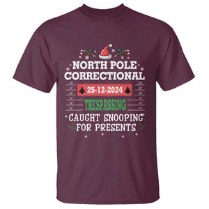 Funny Christmas Family Matching T Shirt North Pole Correctional Trespassing TS09 Maroon Print Your Wear