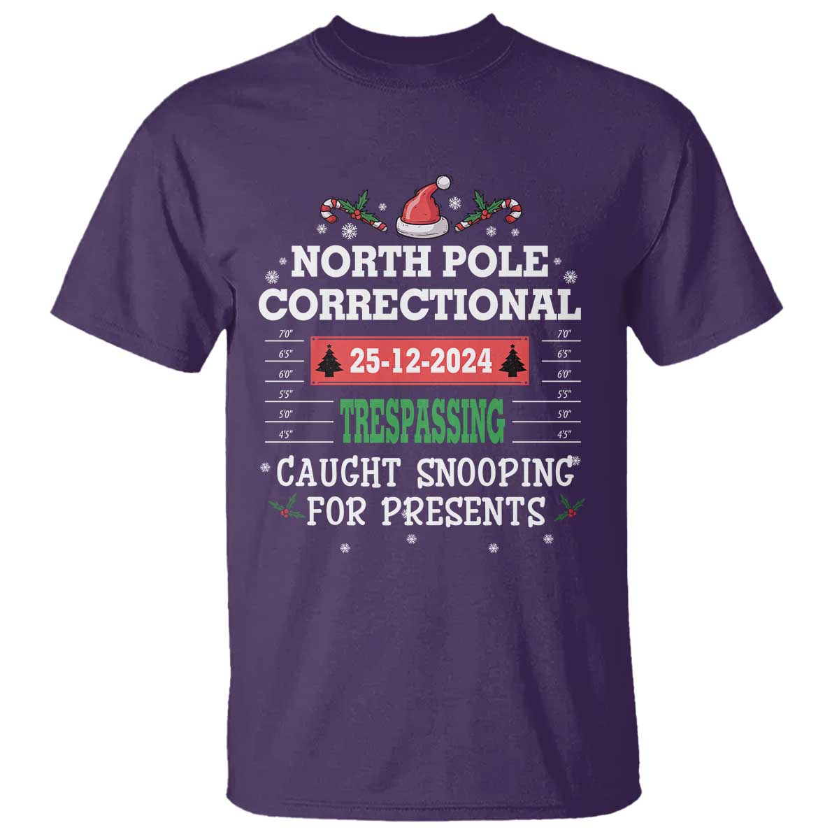Funny Christmas Family Matching T Shirt North Pole Correctional Trespassing TS09 Purple Print Your Wear